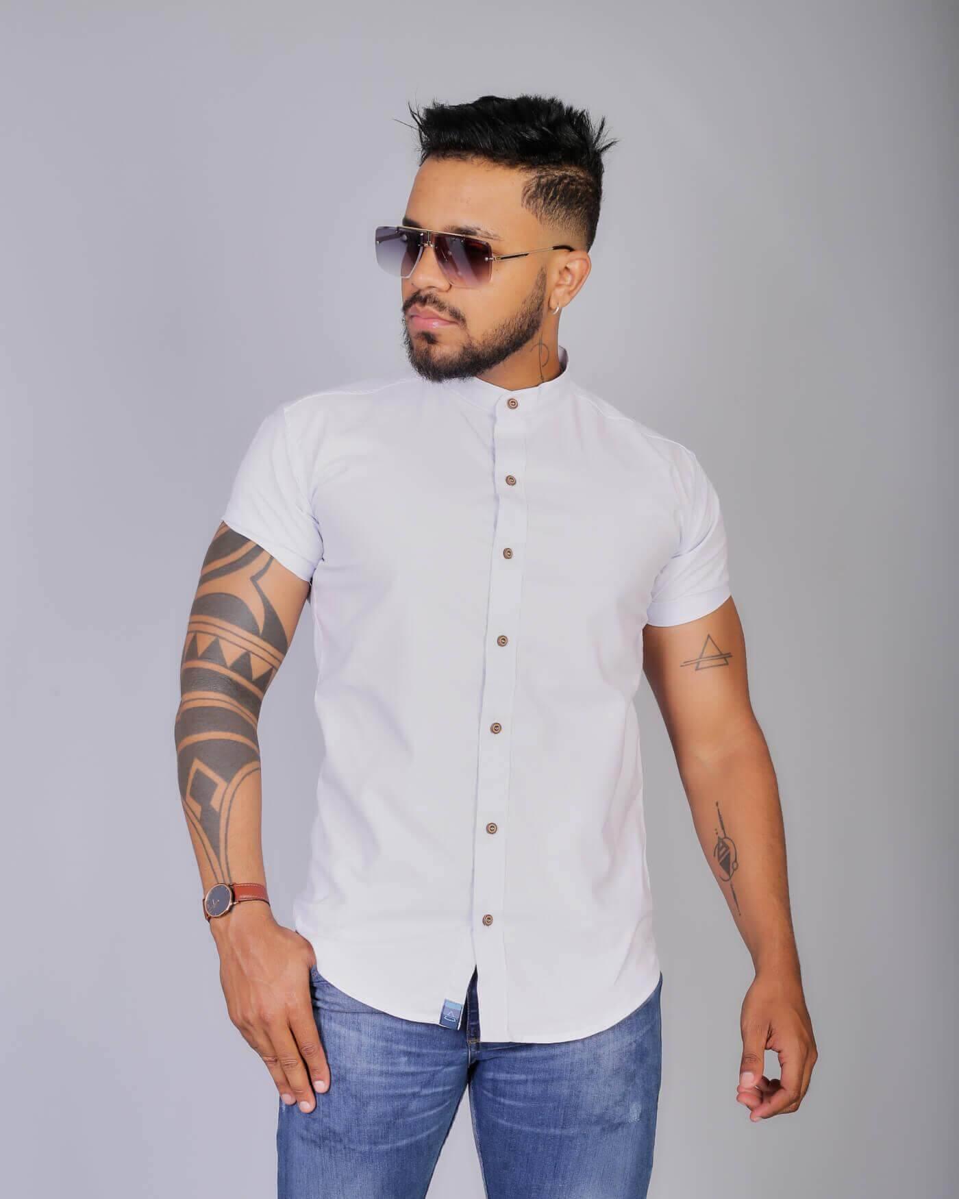 Camisa Slim Fit Premium Extra Gola Padre Grécia - invictacamisaria
